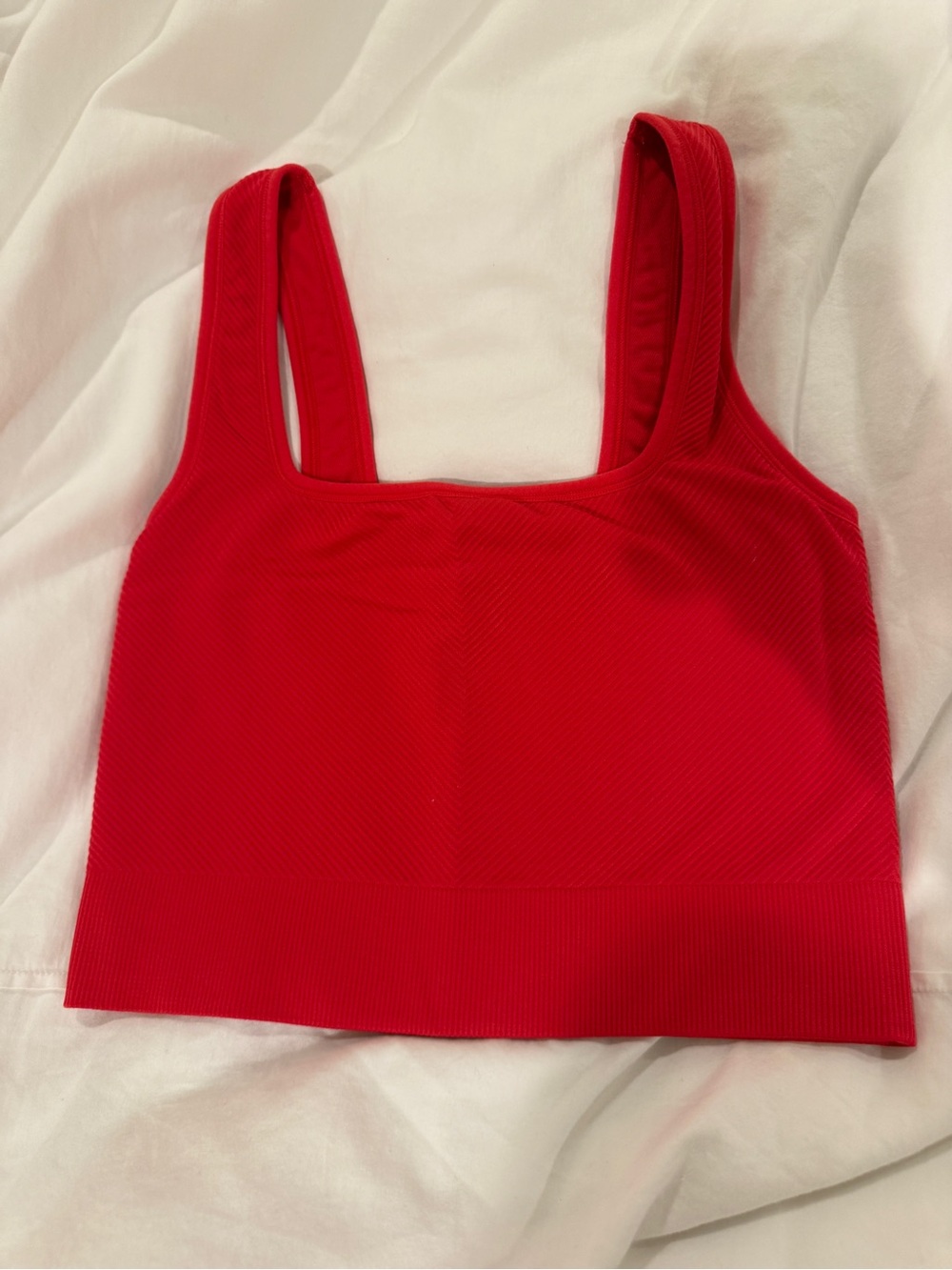 all in motion Red Ribbed Seamless Crop Sports Bra